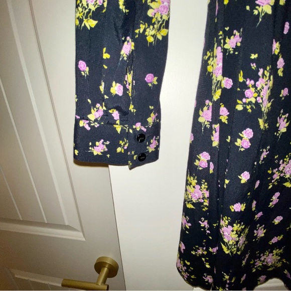 Zara printed mini dress. Multicolored. Small. Black floral. Skater dress. NWT - Picture 3 of 9